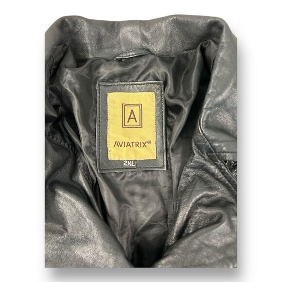Aviatrix Leather Biker Jacket Size 2XL but fits like a size L. - Picture 4 of 7